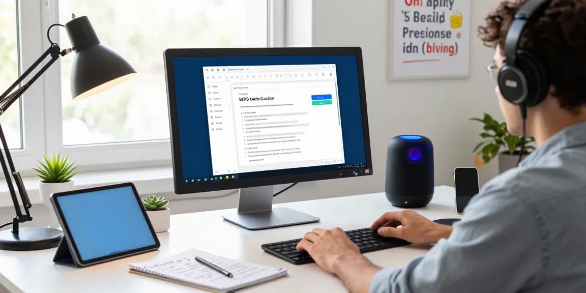 WPS Download showcased in a vibrant workspace with user engaging in productivity tasks.