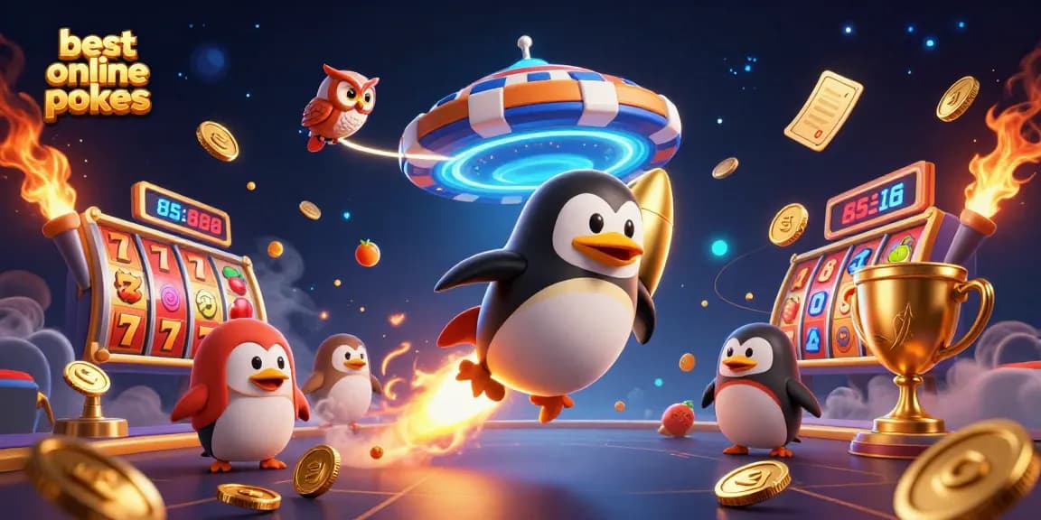 Spin the best online pokies with exciting characters and dynamic symbols in a vibrant 3D casino scene.